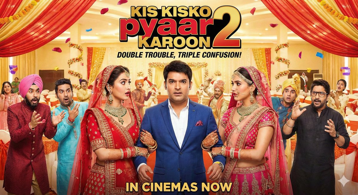 It’s finally Friday and Kapil Sharma is back on the big screen! 🎬😂
​Kis Kisko Pyaar Karoon 2 hits theaters today. Can it recreate the magic of the first one?
​Meanwhile, #Dhurandhar has crossed ₹200Cr in Week 1.
​What are you watching this weekend?
​#KapilSharma #KKPK2 #Bolly