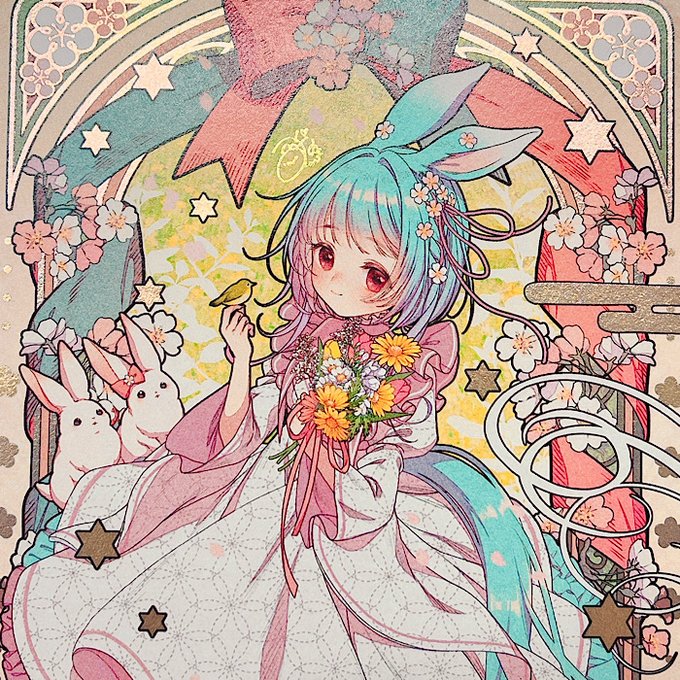 【お知らせ】 台湾個展で大変お世話になったd/art様の2026年午年年賀を描かせていただきました!ドールにもなったオリジナルキャラのおしら様です 特殊加工がキラキラでとても綺麗