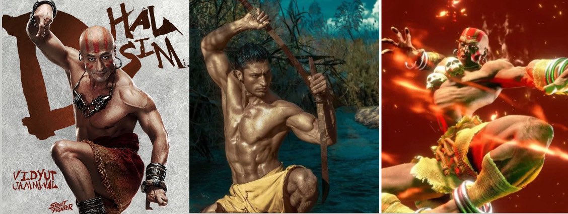 DikshaKandpal8's tweet photo. This racist MF intentionally left out the character named Dhalsim which is played by Vidyut Jammwal from India, even though his character's image is clearly there in the image collage he shared! https://t.co/KyFJLQanYb