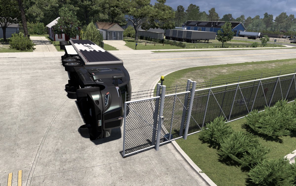 ats_ryoryo's tweet image. 牛乳運んで、もうすぐそこだったのに😢
ゲートに当たってなかったのにスライドと一緒にトラックが横になっちゃっ😂
イベント1配送が無しに

#ATS #AmericanTruckSimulator
#Kenworth