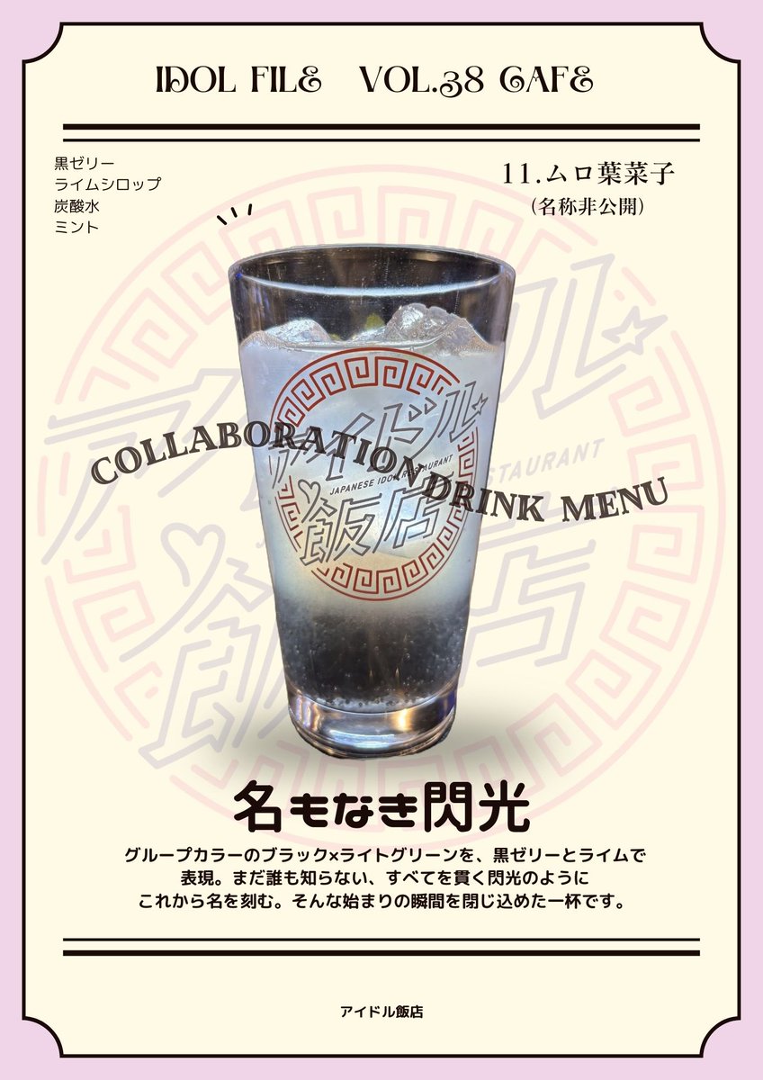 ⋰ ⋱𑁍 °｡ IDOL FILE Vo.38 Cafe  コラボドリンク紹介 第7弾 / 今回