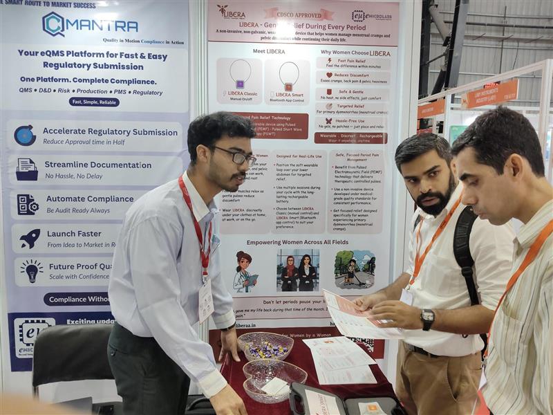 emicrolabs's tweet photo. Great energy at our stall today at Medicall Mumbai 2025!
Visitors are interacting with LIBERA and QCMantra, exploring menstrual pain relief tech and smart regulatory solutions.
Come meet us at G16–G19 (HTIC – IIT Madras).
#Medicall2025 #Libera #QCMantra #MedTech #HTIC https://t.co/ZePkKFmlFG