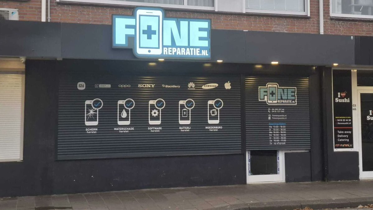 Inbraak met stoeptegel bij telefoonwinkel in Waalwijk