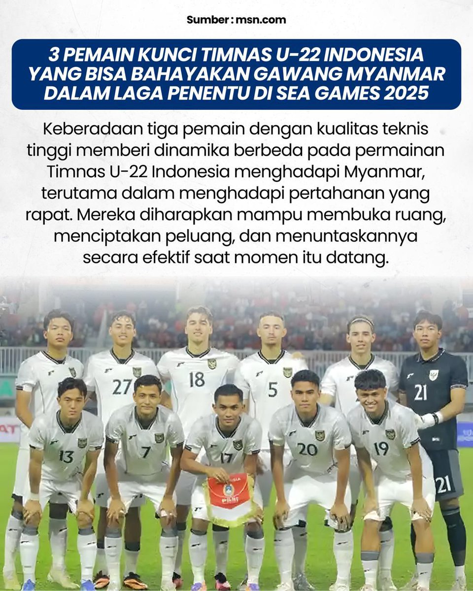 beritamanalagi's tweet photo. Tiga pemain ini lagi on fire dan diprediksi bisa banyak ganggu lini belakang Myanmar. Tinggal bagaimana mereka memanfaatkan momen di pertandingannya.
#berita #timnasindonesia #seagames #timnasU22 https://t.co/7MUhqOa9c5