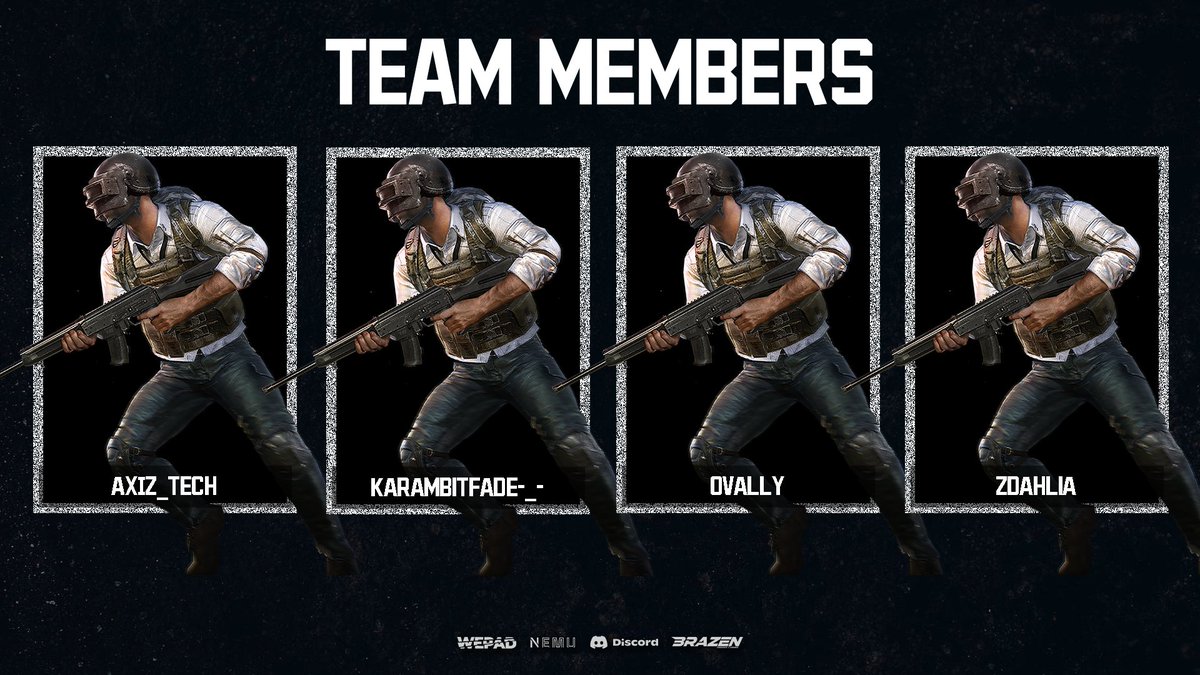 【 出場選手一覧 】

明日行われるPC版PUBG大会「WECUP SQUAD」に出場される選手一覧を公開致します！
（※5チーム目以降はリプ欄に続きます）

明日は公式配信あります！
公式配信：twitch.tv/wecup_official

出場される選手皆様にご声援の程、何卒宜しくお願い致します！