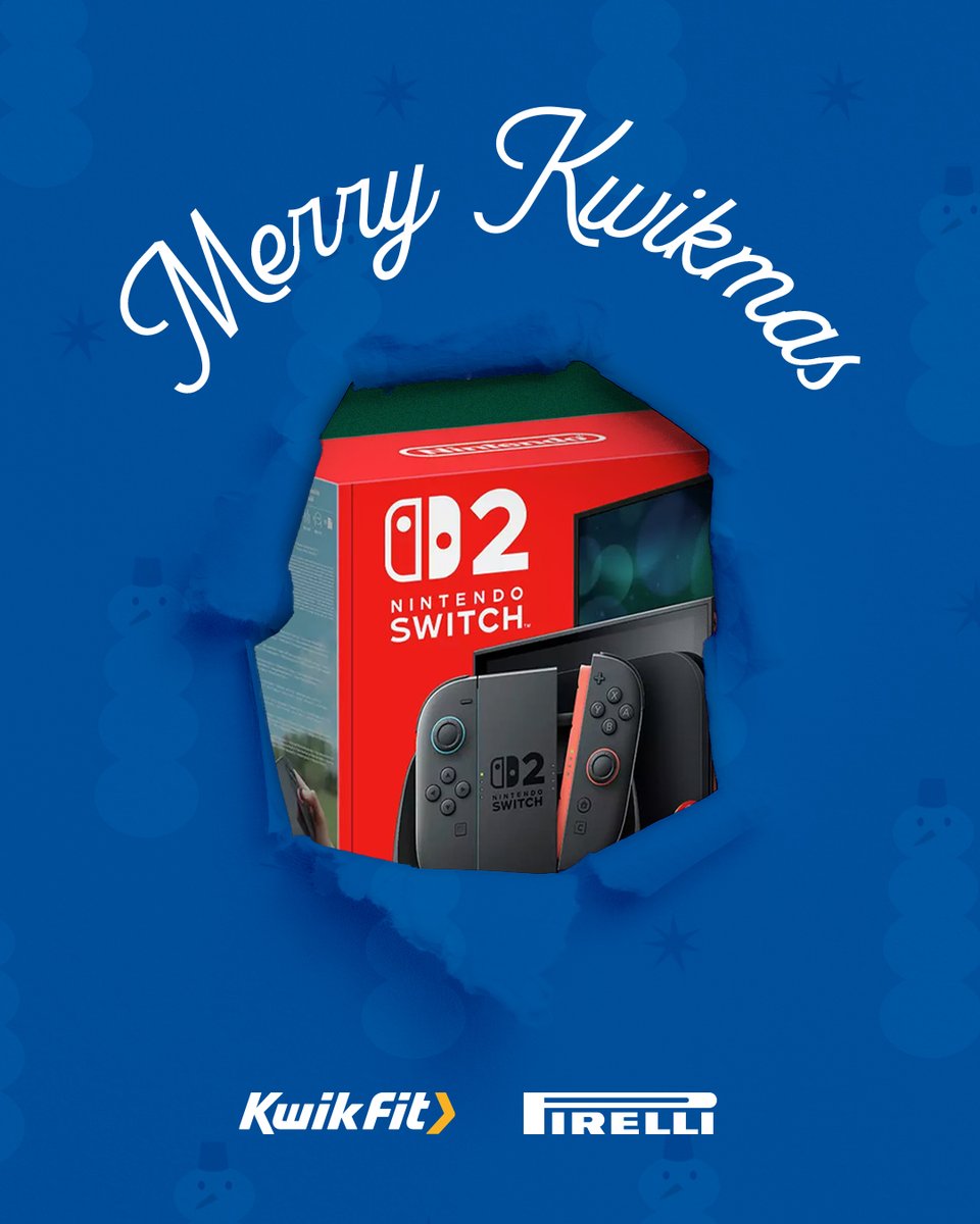 Kwik_Fit's tweet image. 🎄All I want for Kwikmas is.... a Nintendo Switch 2 with Mario Kart World🎄

@Pirelli are giving you the chance to WIN big this Kwikmas! 

To enter:
🎁Like this post
🎁Comment your fav Mario Kart character!👾🎮

T&amp;amp;C's apply. Competition ends 02/01/2026.
