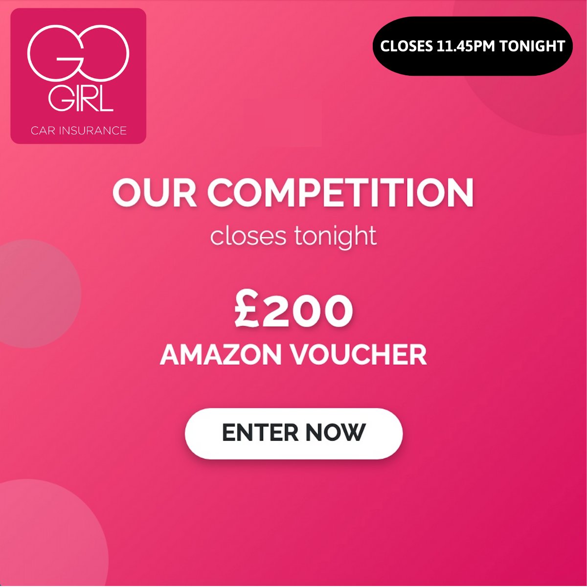 gogirlinsurance's tweet image. 🎄 LAST CHANCE! 

Our Christmas competition closes at 11:45pm TONIGHT! 
Win a £200 Amazon voucher to treat yourself this festive season 🎁 

Follow us, like &amp;amp; share this post, then enter at gogirl.co.uk/2025-christmas… ⏰ 

#Competition #Christmas #Win