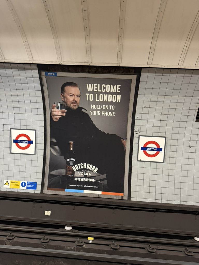 Euston Victoria.  <a href="/rickygervais/">Ricky Gervais</a> The Donkeys appreciate your unwavering dedication to the cause.