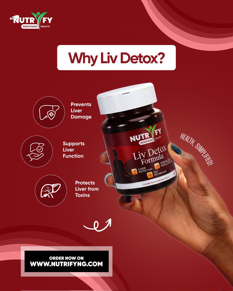 NutrifyNigeria's tweet photo. Support your Liver the easy way with Nutrify Liver Detox.
Order now at https://t.co/zrR7MPF0KF
#๏ฌtness #collagen #supplement #immunity
#immunesupport #immunitybooster #multivitamin #supplementsthatwork #supplementonline #naturalsupplements #healthsupplementstore #healthsupplements #healthsupplementformen #healthsupplementforwomen
#healthylifestyle #healthsupplementthatworks