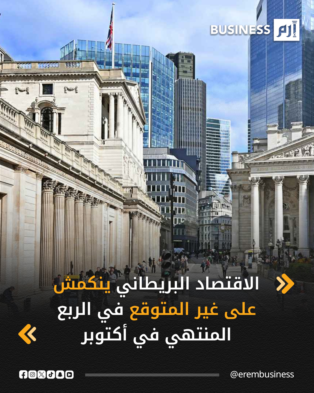 أظهرت بيانات رسمية اليوم الجمعة أن الاقتصاد البريطاني انكمش على غير المتوقع خلال الأشهر الثلاثة التي انتهت في أكتوبر، ومن المرجح أن تعزز هذه البيانات من توقعات خفض بنك إنجلترا لأسعار الفائدة.. وذكر المكتب الوطني للإحصاءات أن الناتج المحلي الإجمالي انكمش 0.1% في الفترة من أغسطس إلى أكتوبر. وكان خبراء اقتصاد استطلعت رويترز آراءهم قد توقعوا استقرار الناتج.. وفي شهر أكتوبر وحده، انكمش الاقتصاد 0.1% مقابل توقعات بارتفاع 0.1%. ورغم أن الناتج المحلي الإجمالي لشهر واحد عادة ما يكون عرضة للمراجعة، فإن بيانات اليوم الجمعة تعني أن الاقتصاد لم يشهد نمواً منذ يونيو 