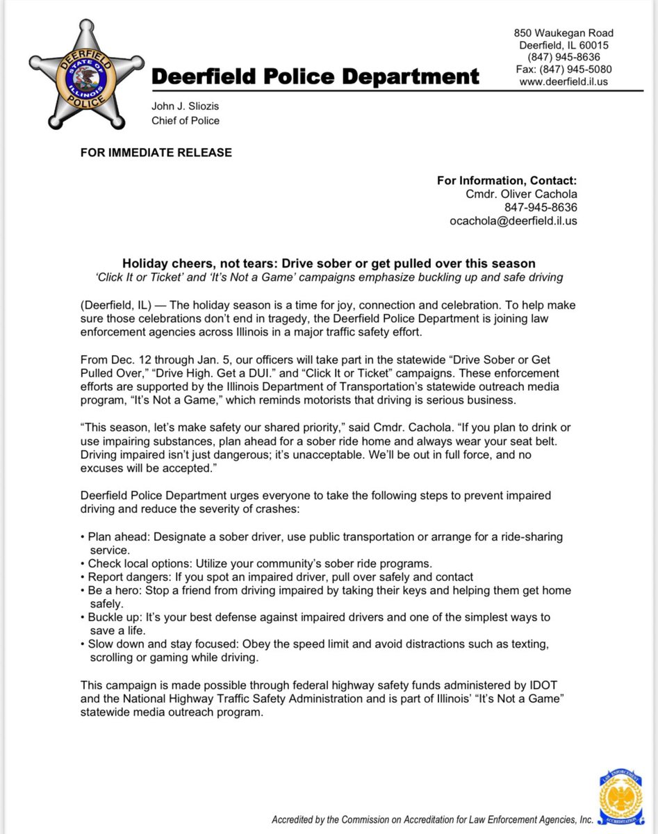 Deerfield Police tweet media