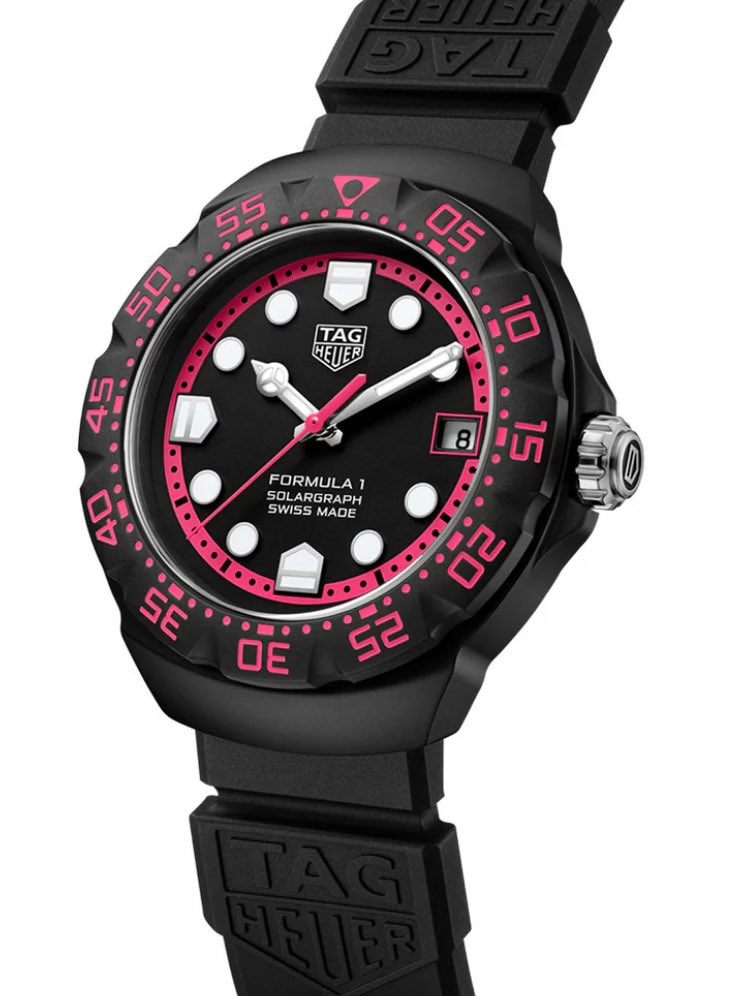 Threecbp's tweet image. 【TAG HEUER】
フォーミュラ1 ソーラーグラフ　38mm
リミテッドエディション

高性能のエンジニアリングに目を引くピンクのアクセントを添えたデザイン✨

スポーツ、スタイル、ソーラーパワーのパフォーマンスを融合した、一瞬一瞬を謳歌する人のためのウォッチです😎💖