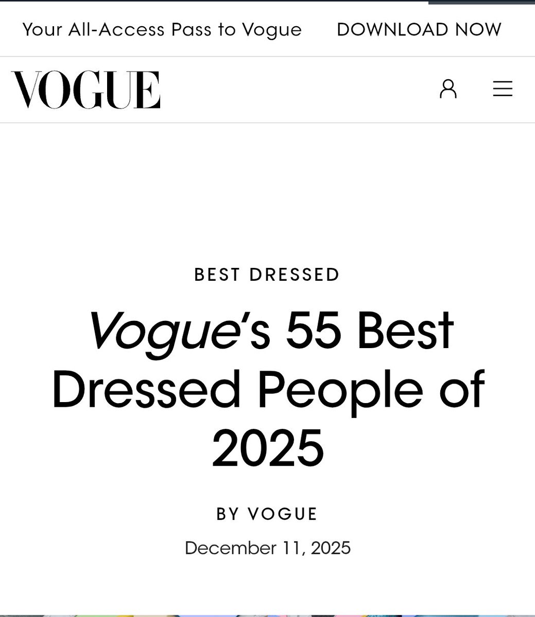 G-Dragon (<a href="/IBGDRGN/">G-DRAGON</a>) was named one of Vogue’s Best Dressed People of 2025.

He’s the only Korean Idol to appear on the list of 55.