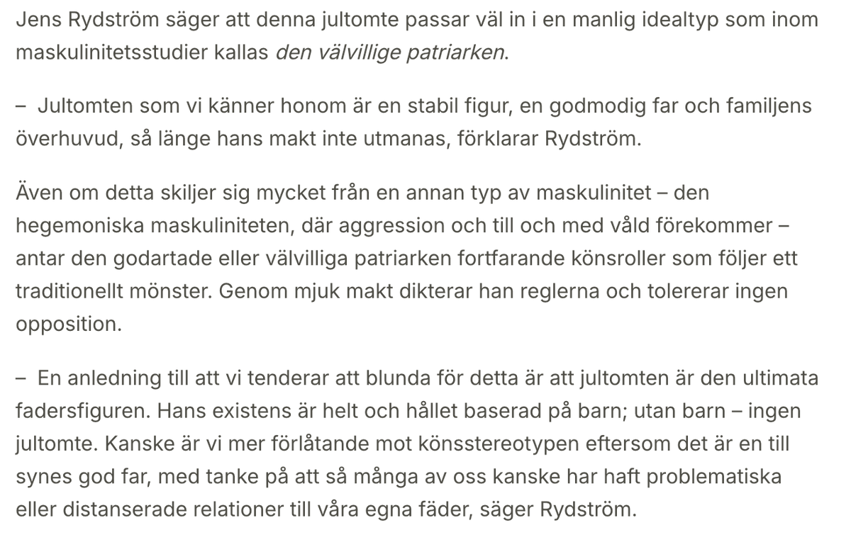 naomimolly's tweet image. Nej, vi behöver faktiskt inte prata om jultomten ur ett genusperspektiv. Obs det här är alltså inte hittepå. lu.se/artikel/darfor…