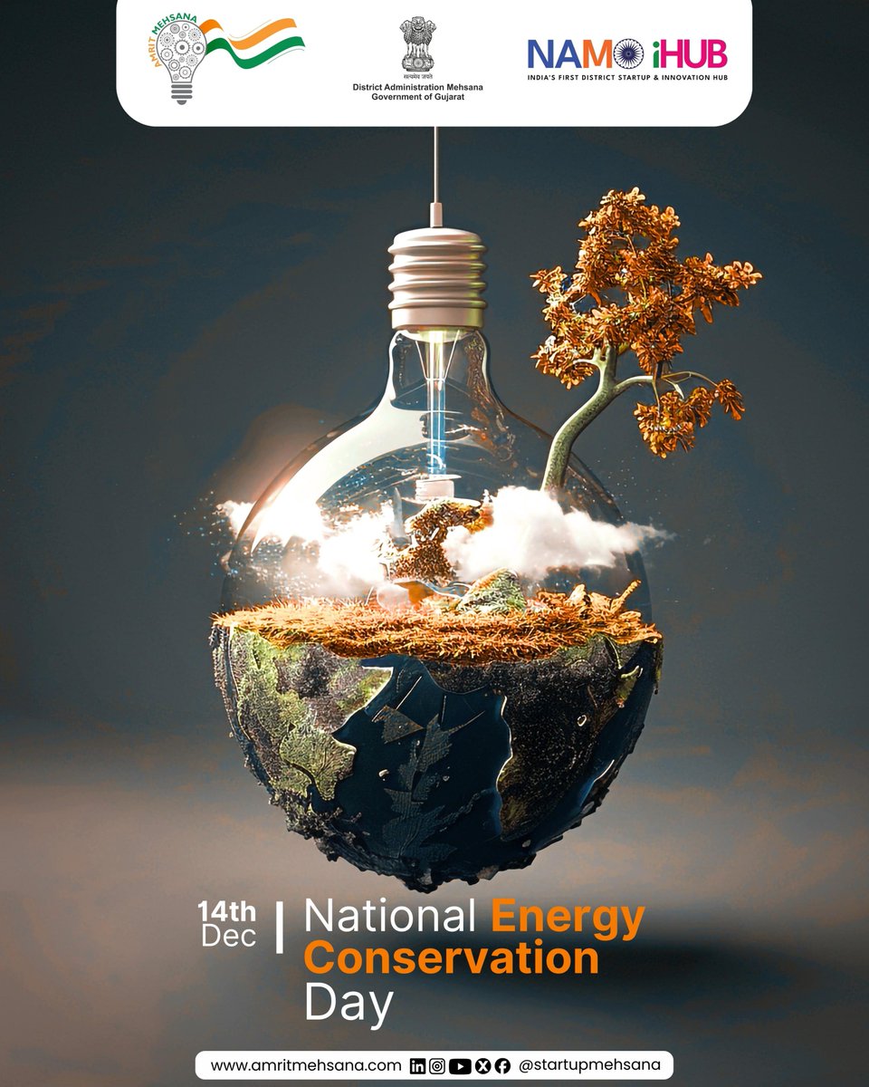 National Energy Conservation Day ⚡🌱
At Amrit Mehsana Startup &amp; Innovation Mission, we support startups creating smart and sustainable solutions for a greener future. Innovation today is energy saved for tomorrow.