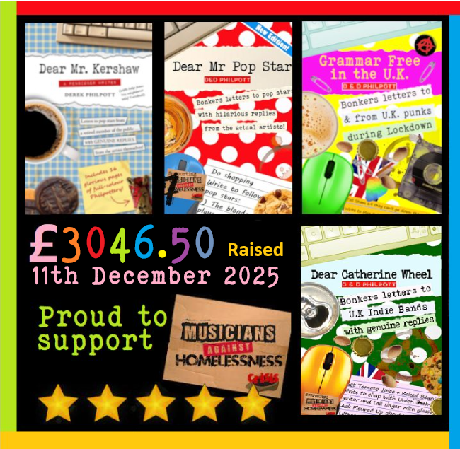 DerekPhilpott's tweet photo. WE DID IT!! THANK YOU SO MUCH TO to all who pushed our books, and bought one, to achieve our goal  of over £3,000 raised for @mah_gigs @crisis_uk this morning! @boy_cosh sent the money, in time for Xmas. INCREDIBLE for a DIY operation with no media support whatsoever. THANK YOU! https://t.co/EBiBuntBoO