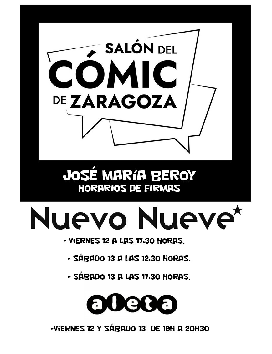 Este fin de semana se celebra el <a href="/SalonComicZgz/">SalónCómicZgz.</a>  .

<a href="/beroy_JM/">José María Beroy</a> , dibujante de nuestro EL FANTASMA DE LA ÓPERA, dedicará ejemplares de su obra... ¡No puedes perdértelo!

#zaragozacomic #zaragoza #aleta #beroy #comics #fantasmadelaopera #elfantasmadelaopera