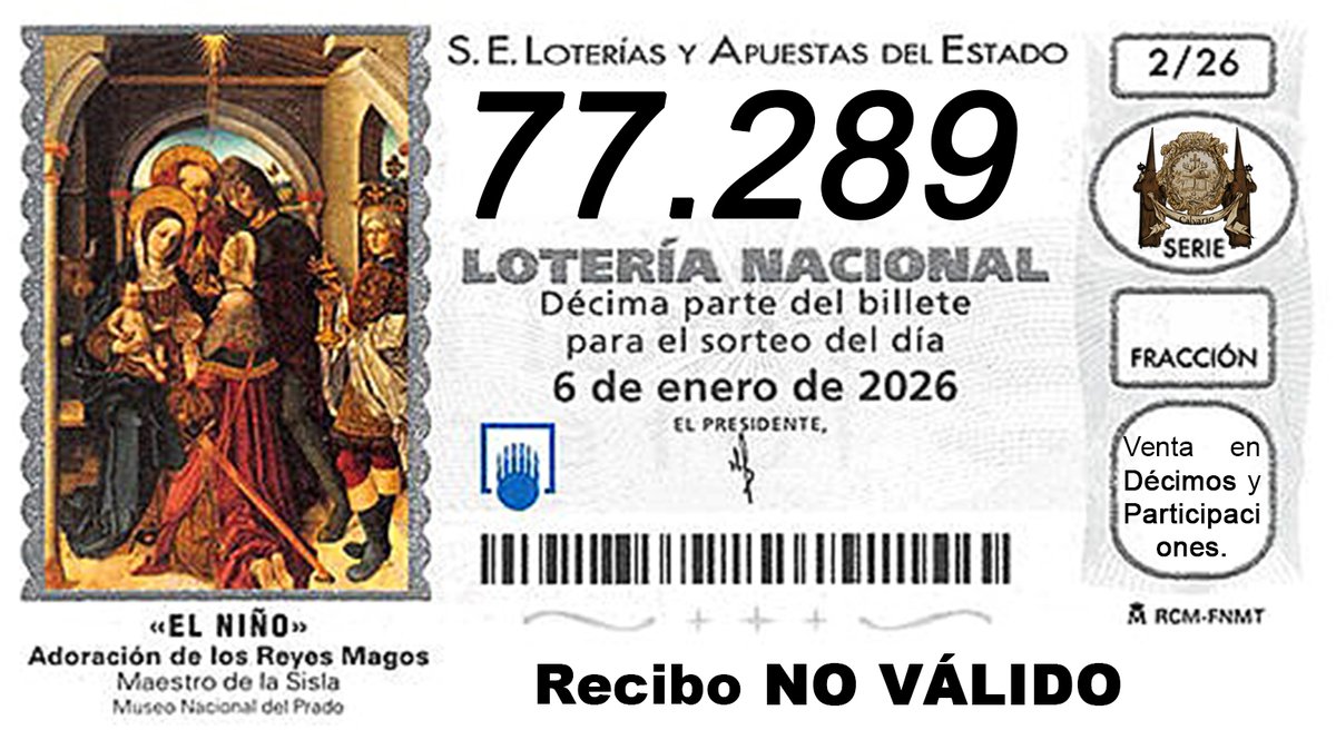 🟤 Desde hace varios días, se encuentra a la venta el número de la Lotería del Niño que jugaremos el próximo día 6 de Enero, dicho número será el 7️⃣7️⃣.2️⃣8️⃣9️⃣.

#LoteriaDelNiño2026
#CalvarioHuelva
#PazYBien
#CogeTuCruzYSigueme