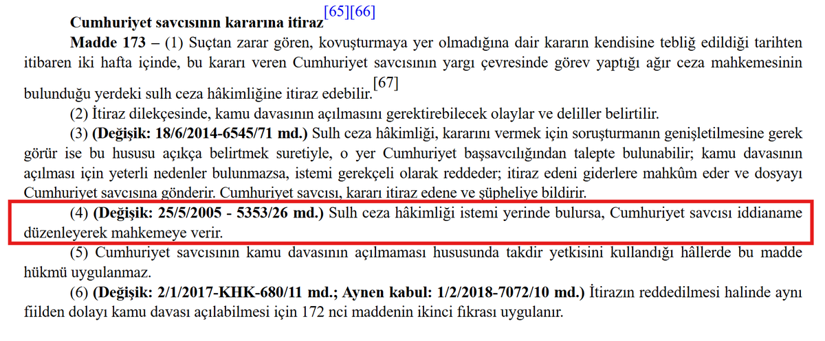 Burada önemli nokta, 
Adana 5.Ağır Ceza Mahkemesi'nin iddianameyi CMK.'nun 173/4 maddesine göre savcılıktan istemesidir.

5271 sayılı CMK 173/4.maddesi, savcılığın takdir yetkisini ortadan kaldırmakta ve iddianame düzenlenmesini "zorunlu" kılmaktadır.

<a href="/RTErdogan/">Recep Tayyip Erdoğan</a>
<a href="/dbdevletbahceli/">Devlet Bahçeli</a>