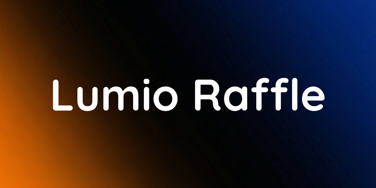 Introducing: Lumio Raffle 🏆

Step into the world of Lumio’s premium raffles — a curated collection of quests featuring exclusive rewards.

Your journey through the Lumio raffles begins now 🕯️
🔗app.galxe.com/quest/K2j75KZv…