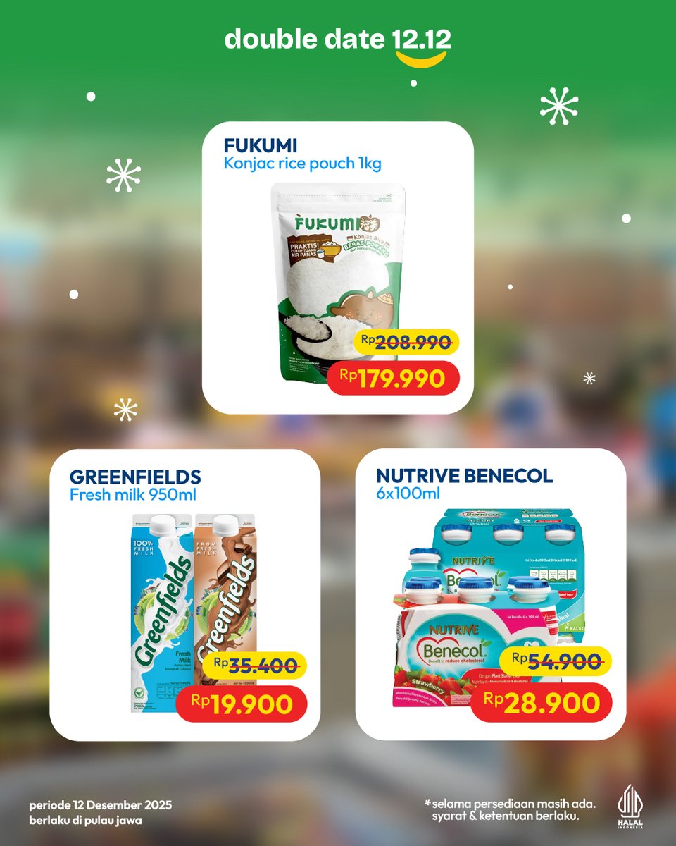 katalogpromosi's tweet image. 🔥 Promo 12.12 cuma sehari
Diskon besar buat snack, minuman, frozen food, susu, kopi sampai home care 🛒✨

Berlaku 12 Desember 2025 cuma di HYPERMART
Jangan sampai kelewatan, cek detailnya 👉 katalogpromosi.com/promo-hypermar…
#Promo1212 #PromoHypermart #BelanjaHemat