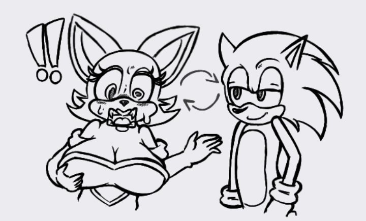 MystBodys's tweet photo. A simple body swap between Sonic and Rouge, done more as a practice run to make my drawings more expressive 🔄 https://t.co/KyiaKvy4cm