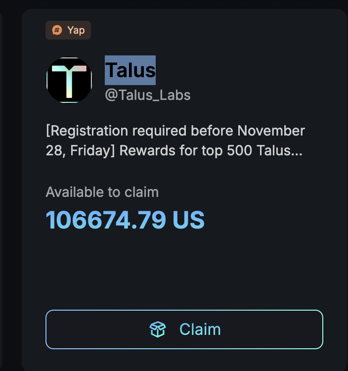 💥恭喜 $US 上线币安合约

能不能来个暴力拉盘 <a href="/Talus_Labs/">Talus Labs</a> 

一同上线的CYS是大割局，建议远离

<a href="/binance/">Binance</a> <a href="/binancezh/">币安Binance华语</a>