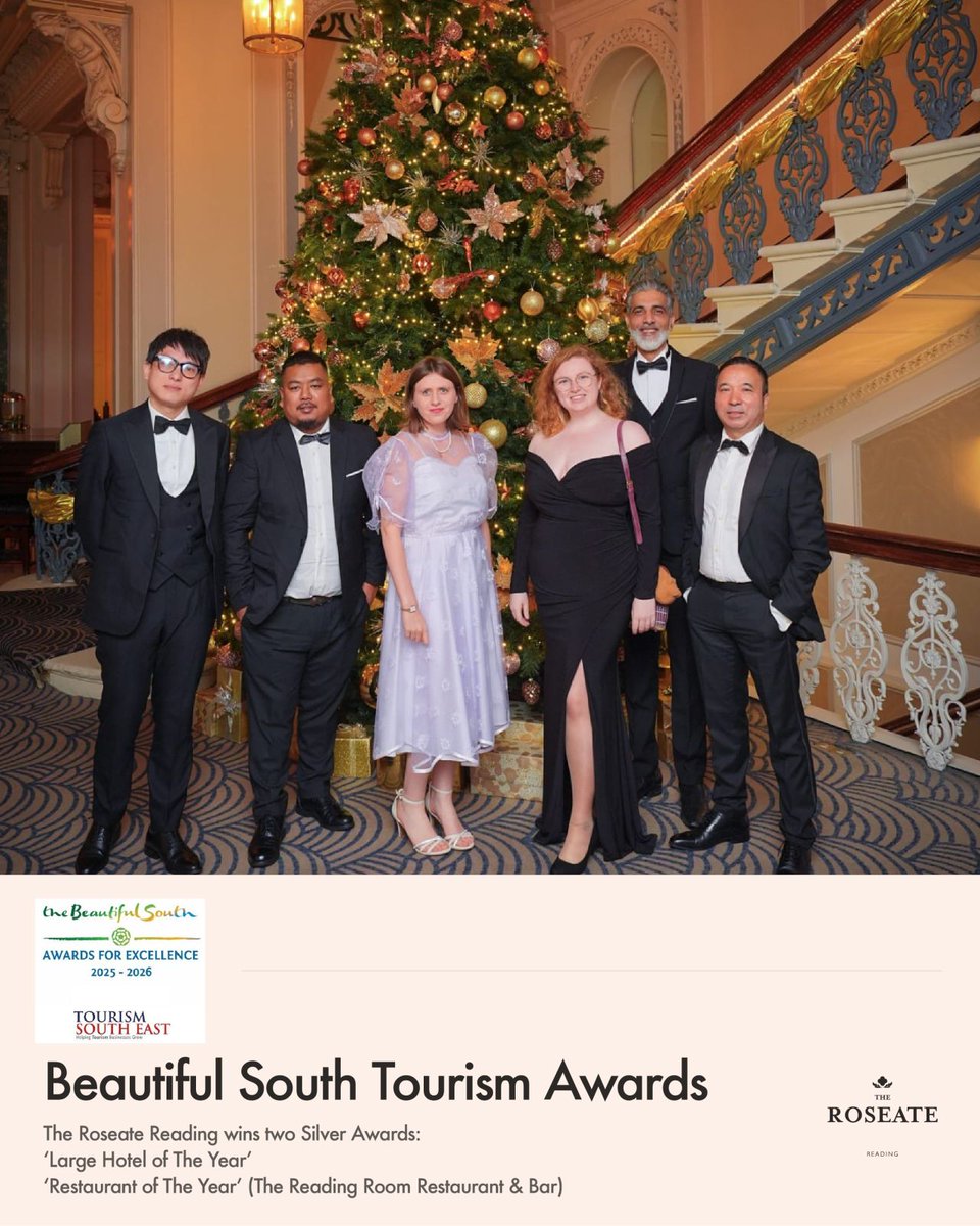 We’re honoured!
The Roseate Reading has won two Silver titles at the Beautiful South Tourism Awards 2025 — Large Hotel of the Year and Restaurant of the Year for The Reading Room.
lnkd.in/eMKKa5wv