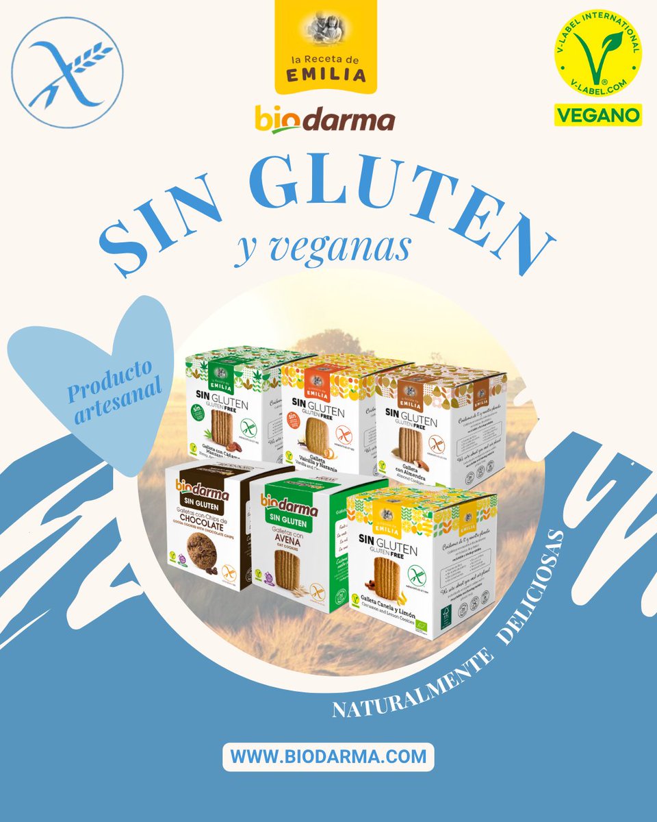 biodarmaeco's tweet photo. 🌿 Terminá la semana con energía y sin gluten 🍪
Galletas BIODARMA: sin gluten, sin lactosa, con opciones sin azúcares añadidos, 100 % veganas y ecológicas 🌾
Sabor auténtico, bienestar real 💚
#SinGluten #Vegano #Natural #Ecológico #Biodarma https://t.co/iNJG7MTm9z