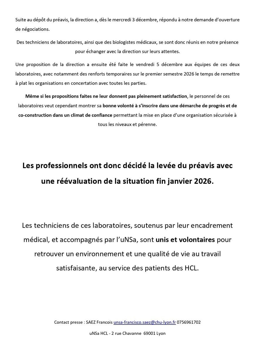 HclUnsa's tweet photo. 🚨Grève évitée de justesse sur 2 laboratoires du Centre de Biologie de l'hôpital de la Croix-Rousse. 
🤬STOP aux organisations dégradées 🚨😤 https://t.co/u1RyWf38LU