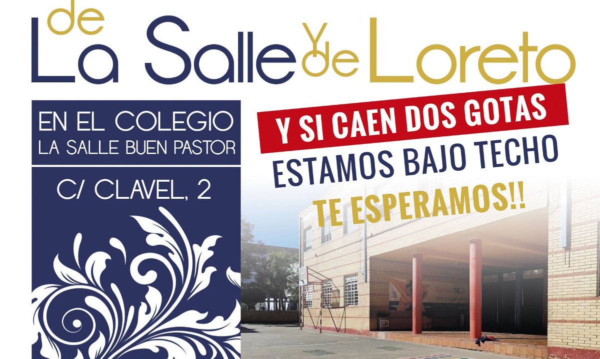 Mañana sábado día 13 en el colegio de La Salle Buen Pastor, ¡la zambomba de Loreto 🎊! "Y si caen dos gotas... Estamos bajo techo"
