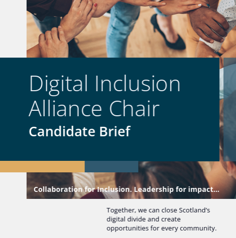 GlasgowCVS's tweet photo. The Digital Inclusion Alliance (DIA), is a national movement working to make digital participation a right - not a privilege.  It's now seeking a Chair. Read the Candidate Brief: https://t.co/TaJzFouyQS
⏰Deadline 5 January https://t.co/OCYFEiey0U