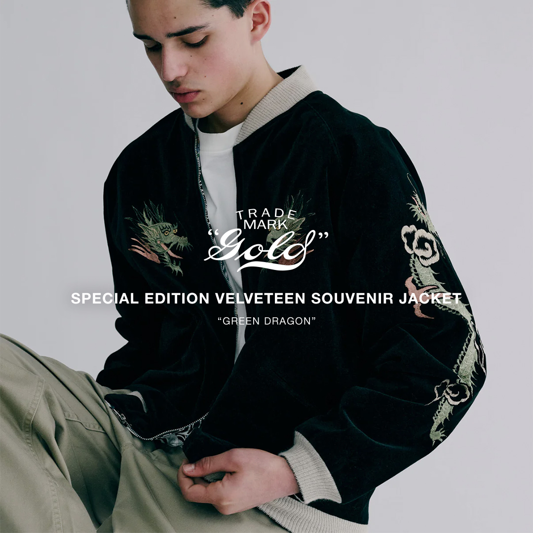 GOLD】リバーシブルで楽しめるスーベニアジャケット 表面にはベロア地
