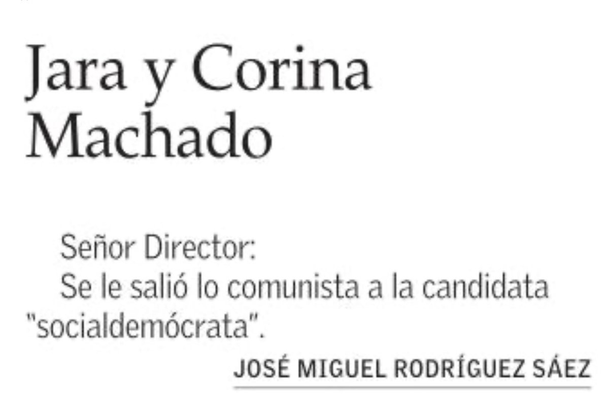 Jara y Corina Machado