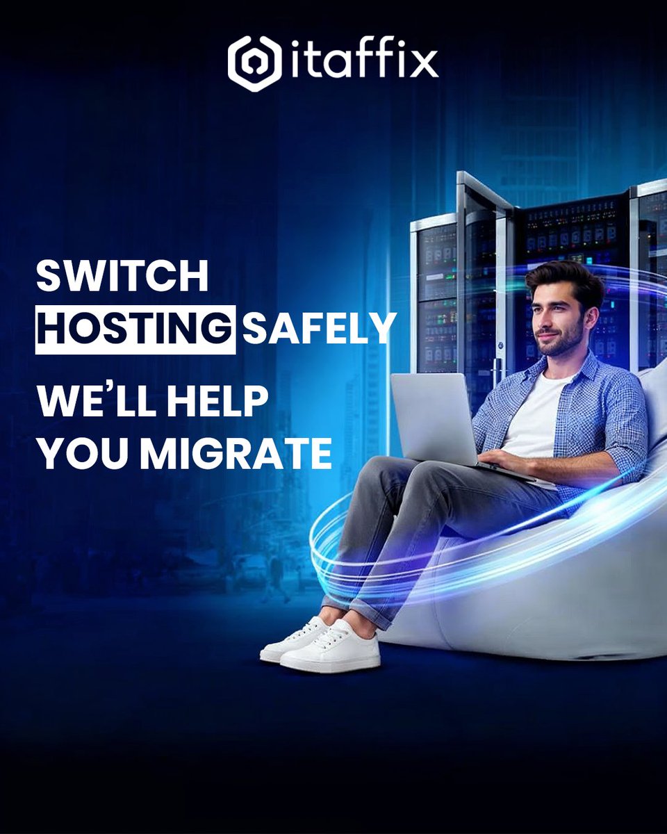 Itaffixit's tweet photo. Stuck with a hosting provider that’s slow or unreliable?
Migrate to ITaffix. We’ll assist with the entire process so you don’t lose uptime or data.
From DNS setup to file &amp; database transfer, our team handles the heavy lifting.

#HostingMigration #SwitchHosting #WebHostingService https://t.co/ZCUt0jYW1D