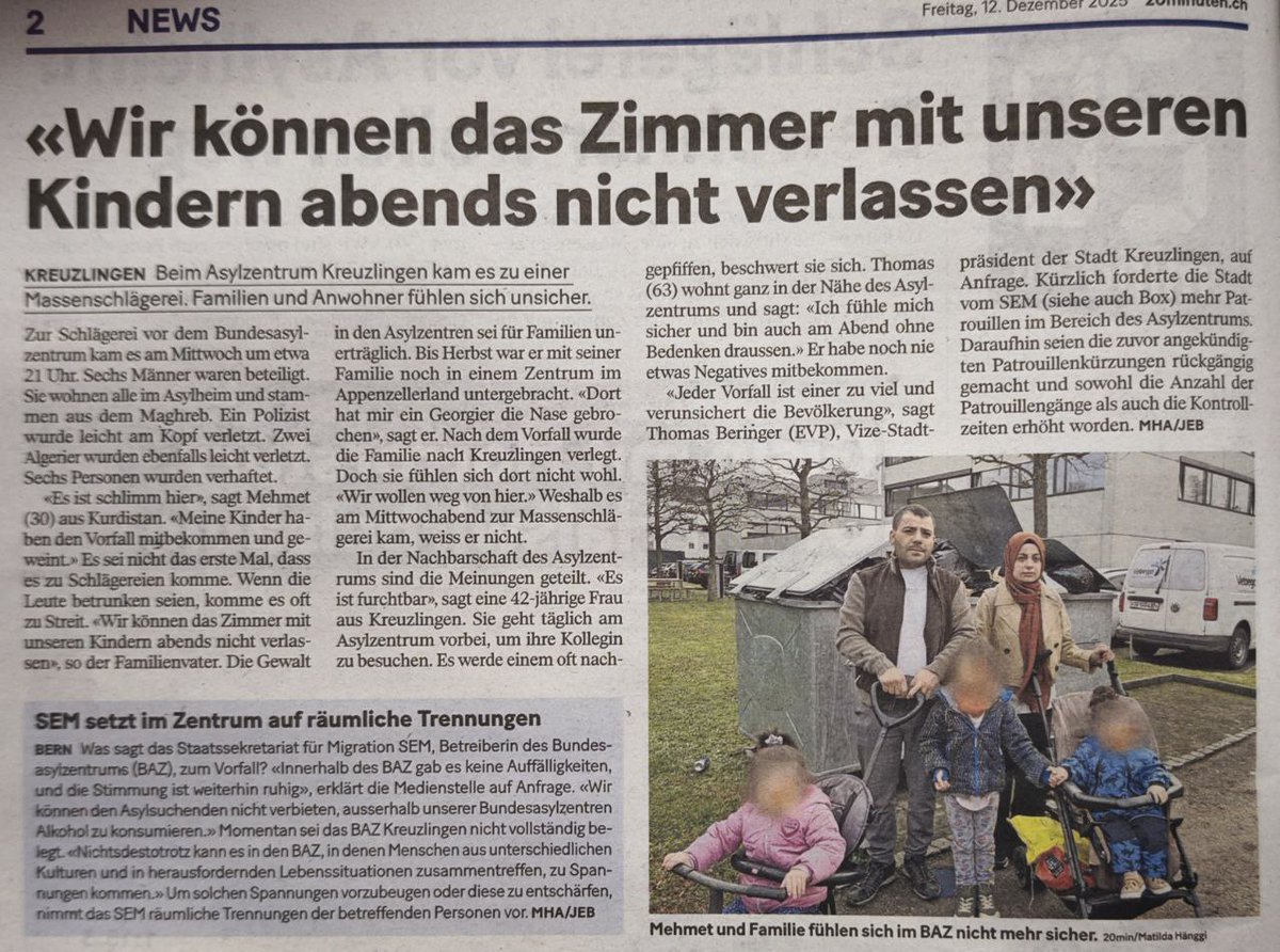 Asylantenpack aus dem Maghreb (woher auch sonst?) prügelt sich beim Asylzentrum in Kreuzlingen und verängstigt somit andere Bewohner und Anwohner dieser Gegend.

Ich habe es schon oft gesagt und wiederholen es gerne wieder: Kein einziger dieser jungen Männer aus dem  Maghreb, hat