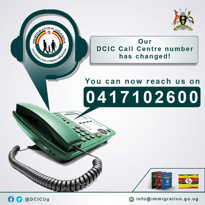 MartineOdyenge's tweet photo. For any inquiry about @DCICUg services, please get in touch with them at 0417102600 or send us an email at info@immigration.go.ug . #ProtectingTheGains #UgandaIsSafe https://t.co/ri0YGUc34E