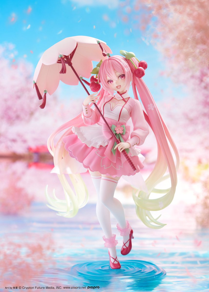 朱里氏描き下ろし『桜ミク 桜ドレス』がAMP+シリーズでフィギュア化