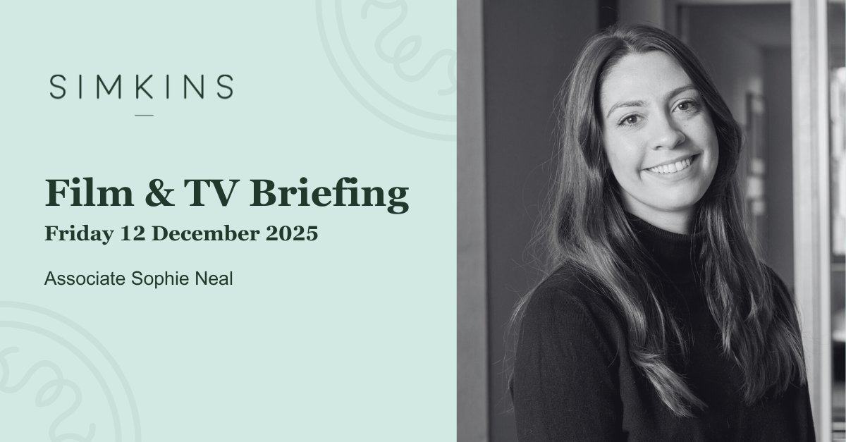 SimkinsLLP's tweet image. Film and TV Briefing: Friday 12 December 2025  

Welcome to this week’s round-up of news, commentary and industry announcements that you may have missed from the past week.  

Read more here: simkins.com/news/film-and-…

#film #tv #legal #law