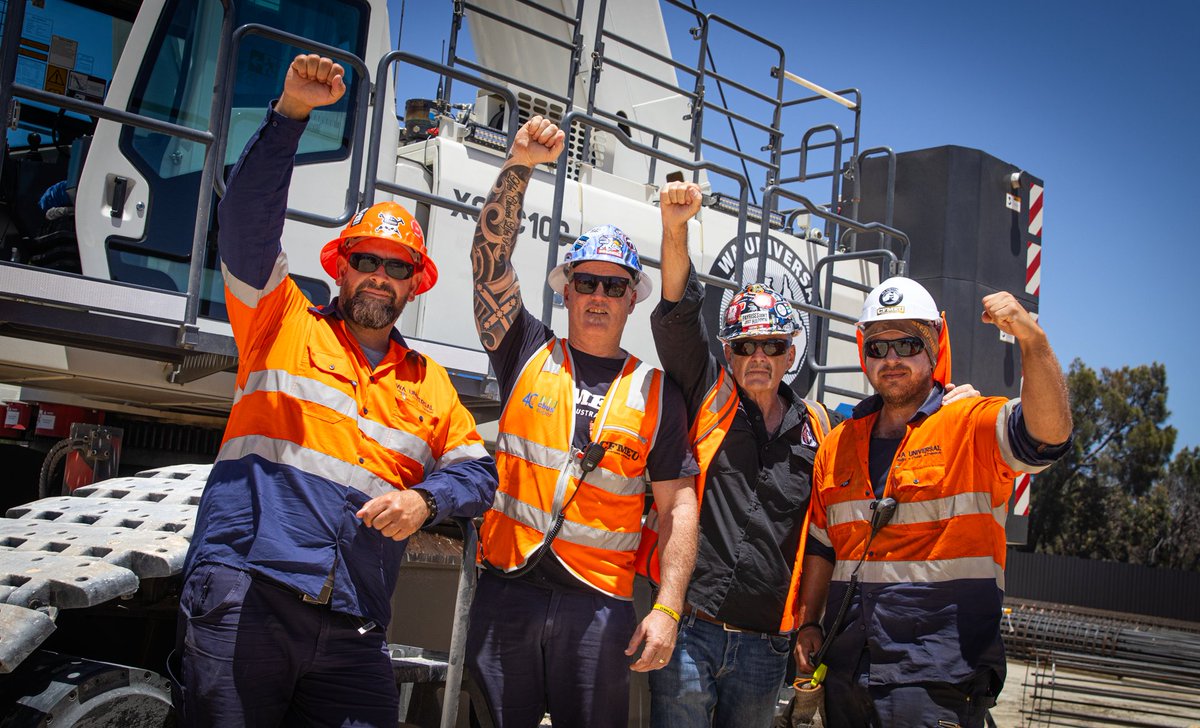 Big finish to the week standing alongside the crews on the Women and Babies Hospital build at Fiona Stanley.

Today our members endorsed a new site HSR in <a href="/CFMEUWA/">CFMEU WA</a> delegate Matt Bauld, a leader who stands at the front, not the back, and never wavers when it comes to protecting
