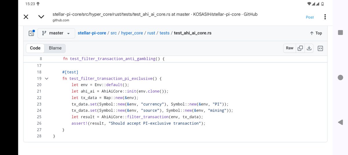 maxwell_alosa's tweet photo. On-Rust( Soroban Smart contracts) one of the Modules conducted an internal test.

The filter_transaction() function auto-blocks gambling-related activity and only approves PI-exclusive,legitimate transactions inside the AHI AI Core,keeping the Pi economy clean &amp; compliant.
#Pi https://t.co/0EefZ3UDHq