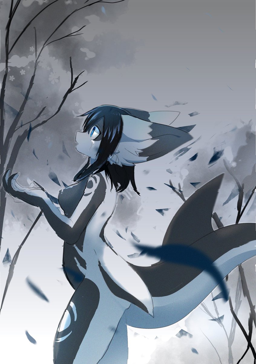 # 今年一番伸びたわけではないけど自分が一番気に入ってるイラスト
『桜舞い散る』