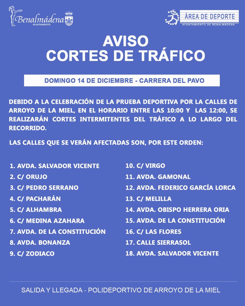 ATENCIÓN!! la Carrera del Pavo sigue programada para el domingo 14 de diciembre, ante la probabilidad de lluvia, esperaremos al domingo a las 08.30 para comunicar si se suspende o no, confiamos en que podamos dar la salida al 🦃