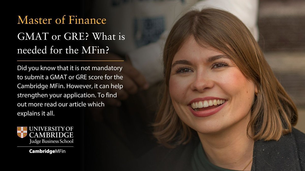 Applying to the Cambridge Master of Finance (MFin)? A GMAT or GRE score isn’t mandatory, but if your academic record is borderline, it can help strengthen your application. Unsure if you need to take a test or how to prepare? This article has the answers: buff.ly/lUJEDyo