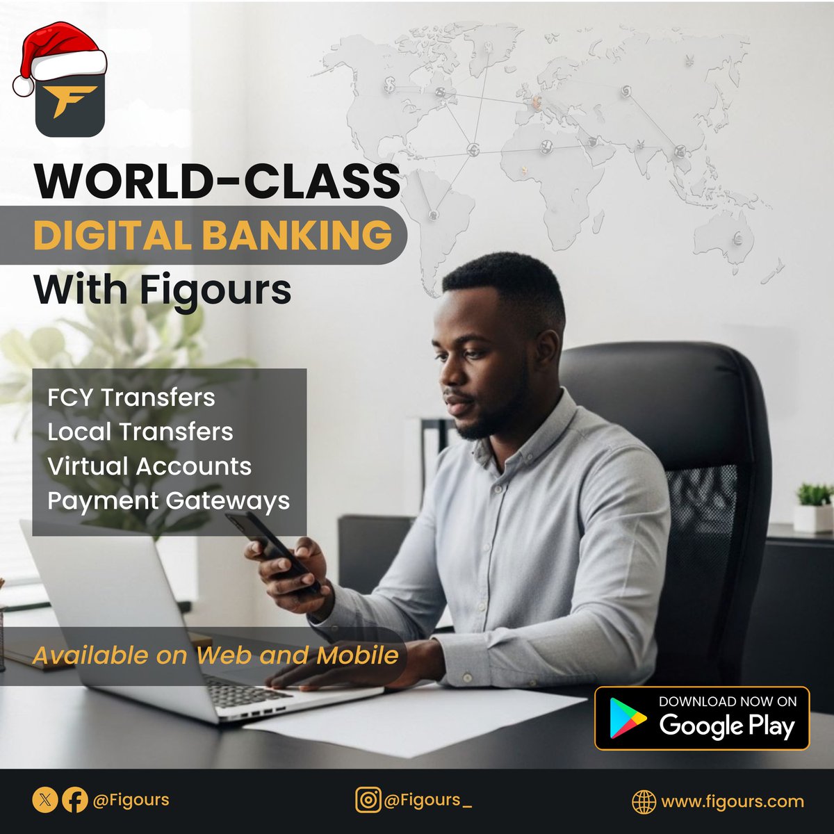 figours's tweet photo. Whether via web or mobile, you are always in charge.
Figours keeps your money moving with quick FCY and local transfers, virtual accounts and reliable gateways!
Choose fast, secure digital banking now!
#FridayMood #DownloadFigoursApp #GlobalTransaction #Fintech #DigitalBanking https://t.co/JYdlh4clAi