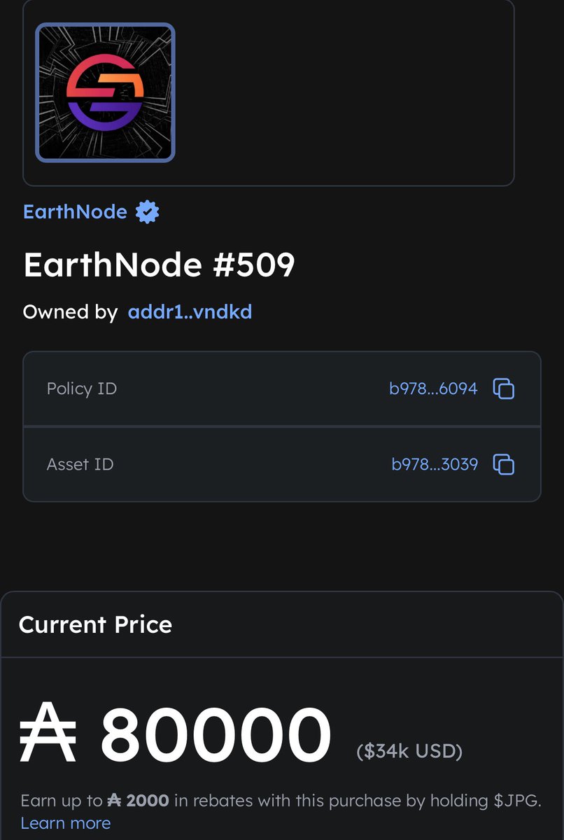 This seller bought a stolen EN for 30k and already flipping for a 50k profit. Very nice. 😔 
This is the address that stole everything $ADA $WMTX. addr1q9pqpx2qd7w5cp74v250urkn0c7smk67ljk8qx4wcw0kh9ysc7375949p2ngg8u5rt6rdnxf6gwqppjcevv26z0ywldsmqze7m