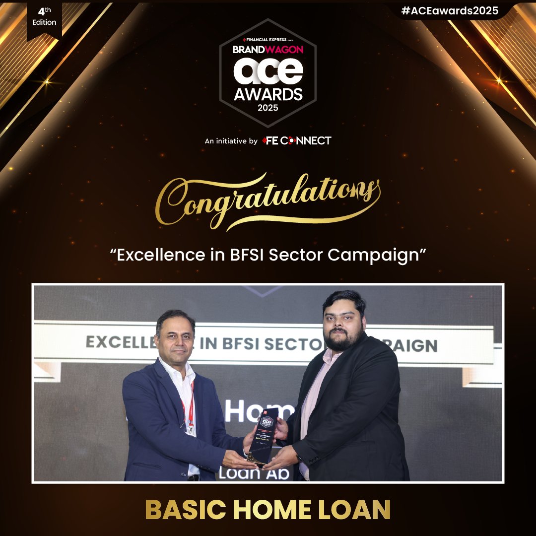Congratulations to <a href="/LoanBasic/">BASIC Home Loan</a> for winning Gold in the Excellence in BFSI Sector Campaign at the FE BrandWagon ACE Awards 2025. This recognition celebrates their impactful approach to BFSI communication. 

#FEBrandWagon #ACEawards2025 #FEConnect #FEB2B #FEEvents