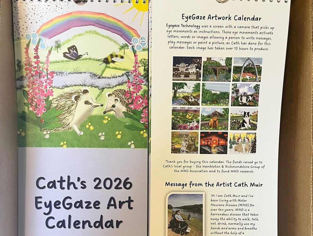 catheyegazeart's tweet image. 🎁 Give a gift which will make a difference this Christmas 🎁 

All Cath’s cards, prints and 2026 calendars raise funds for @mndassoc Hambleton &amp;amp; Richmondshire Group and MND research 🔬🧡💙 

Buy yours here: cathmuir.etsy.com