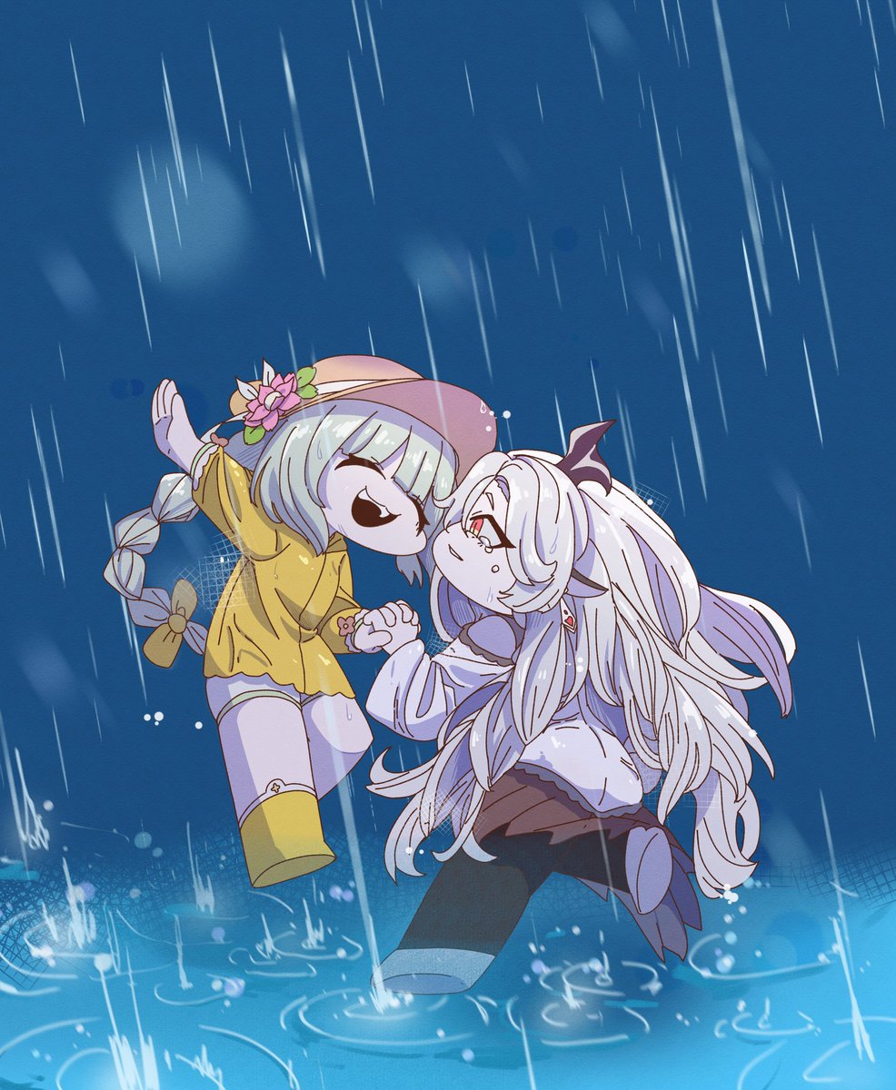 Parkcodon's tweet image. 폭풍이 지나가길 기다리는 게 야니야.
빗속에서 춤을 추는 거지!
#트릭컬 #Trickcal #トリッカル