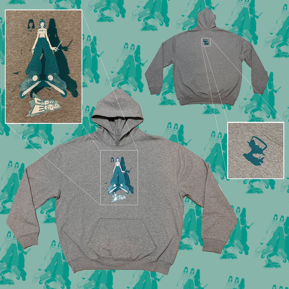 tphlp_'s tweet photo. concept merch for @oklou_ (JSRF inspo)💿💿
sérigraphie 3 couches (blanc,turquoise et blanc puff) sur hoodie 400g
#jetsetradio #jetsetradiofuture #jsr #jsrf #oklou #chokeenough https://t.co/yEvz3zkJ34